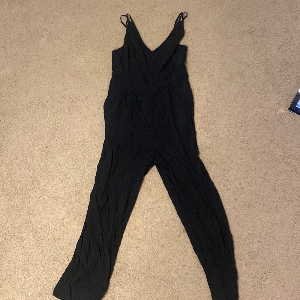 Madewell Black Sleeveless V-Neck Jumpsuit